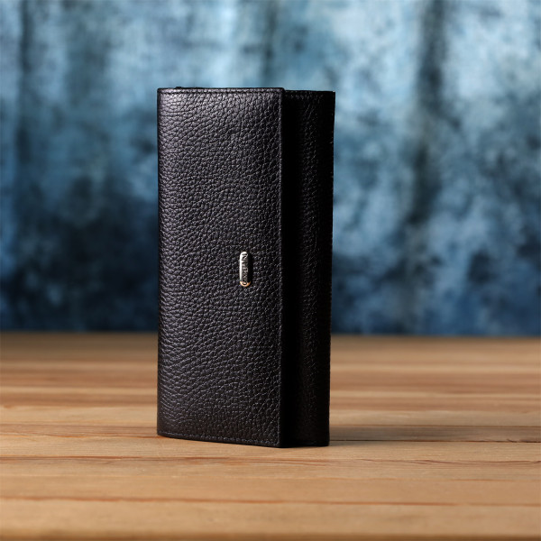 Классический женский кошелек из натуральной кожи CANPELLINI 20872_1 Черный