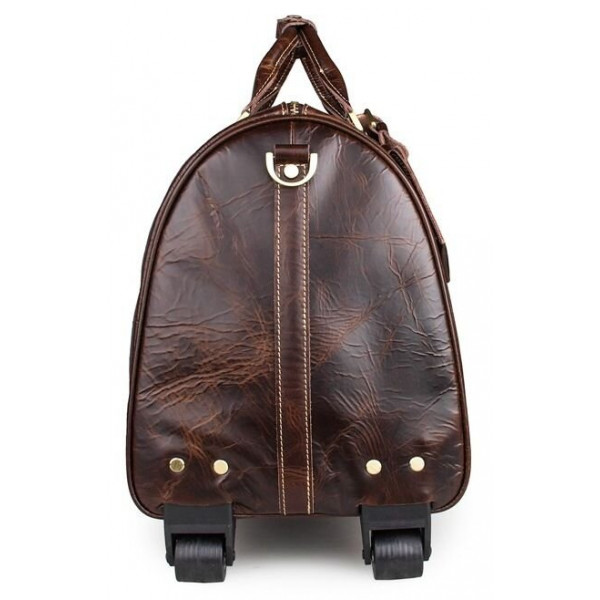 Сумка дорожная Vintage 14254 на колесах Коричневая