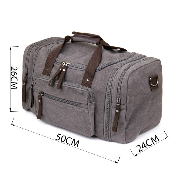 Дорожная сумка текстильная Vintage 20665 Серая