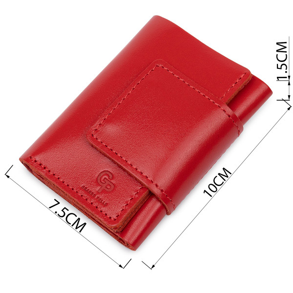 Компактное женское портмоне в три сложения GRANDE PELLE 11549 Красный