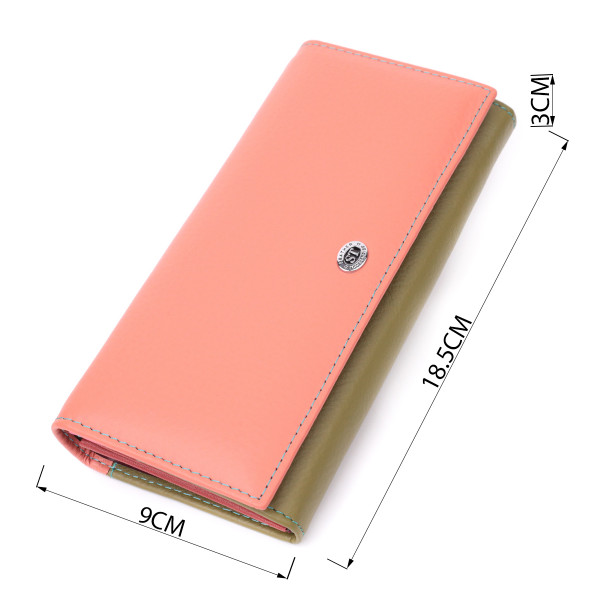 Практичный кошелек для женщин из натуральной кожи ST Leather 22520 Разноцветный