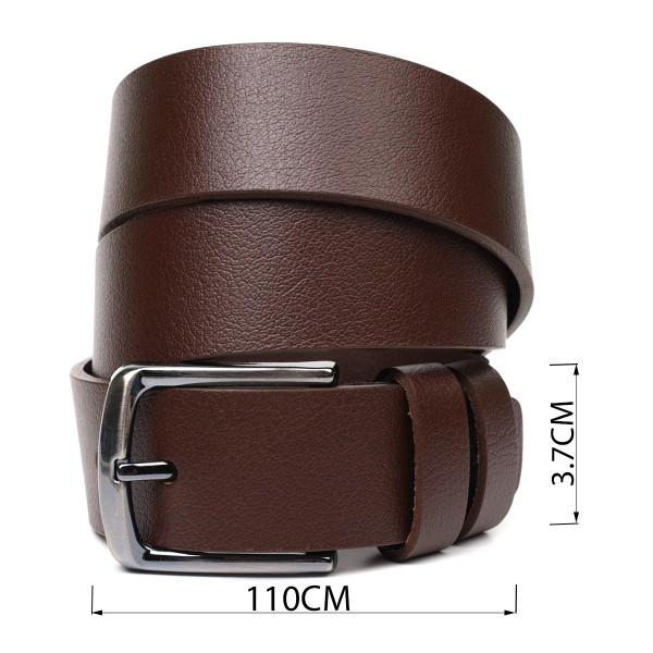 Универсальный мужской ремень с механической пряжкой из натуральной кожи BOND 22071 Коричневый