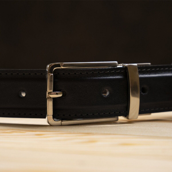 Ремень брючный двусторонний мужской Grande Pelle 11155 Коричневый и Черный