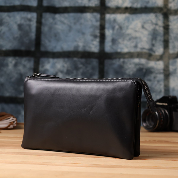 Стильный мужской клатч из натуральной кожи Vintage 23035 Черный