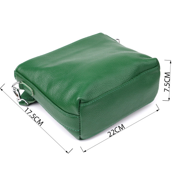 Стильная женская кожаная сумка на каждый день Vintage 22913 Зеленый