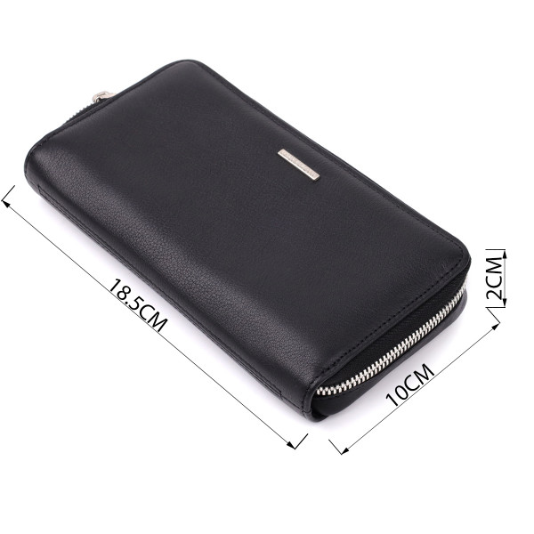 Практичный женский кошелек на одно отделение из зернистой натуральной кожи Tony Perotti 20863_1 (3622 nero) Черный