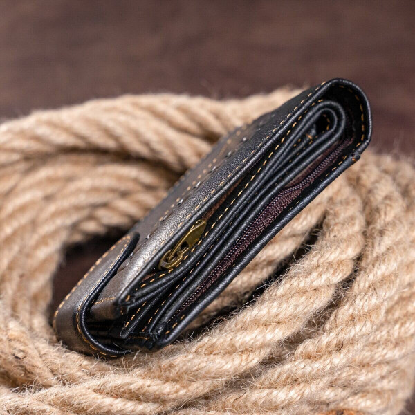 Мужской кошелек с тиснением 20234 Vintage Черный