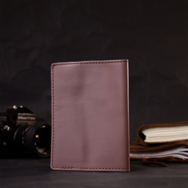 Красивая кожаная обложка на паспорт GRANDE PELLE 16795 Пудровый