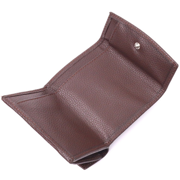 Женский компактный кошелек из натуральной кожи KARYA 21341 Коричневый