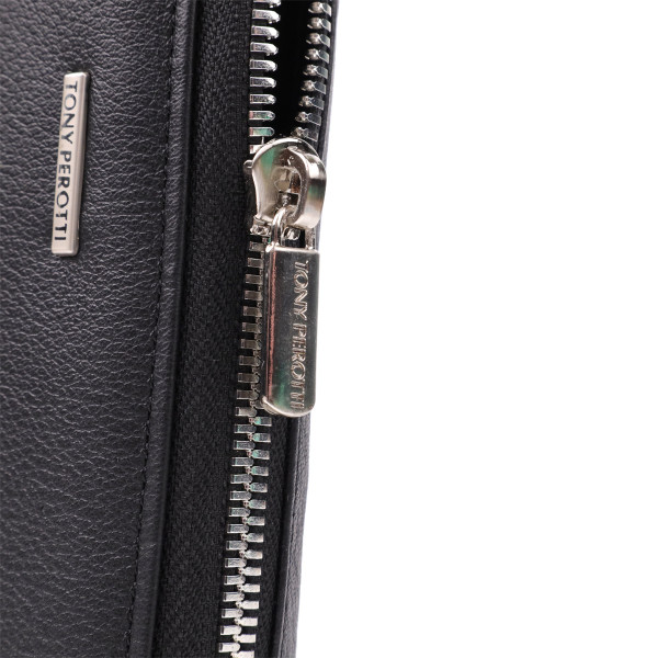 Практичный женский кошелек на одно отделение из зернистой натуральной кожи Tony Perotti 20863_1 (3622 nero) Черный