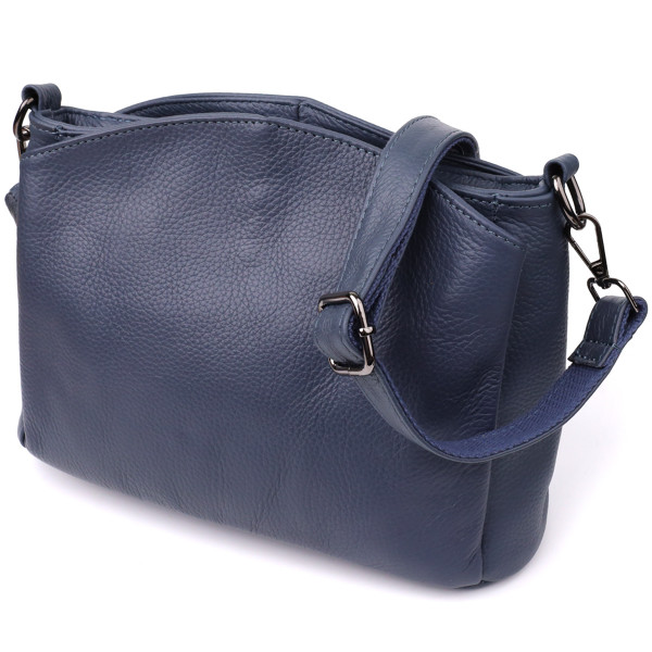 Стильная сумка на плечо из натуральной кожи для женщин Vintage 23009 Синий