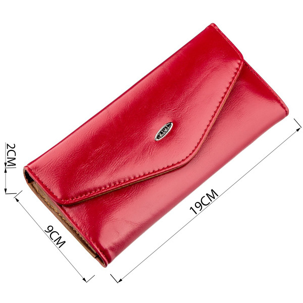 Кошелек женский из гладкой экокожи KIVI 19072 Ярко-розовый