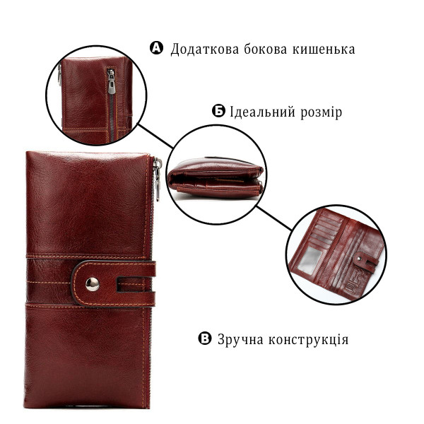 Кошелек женский Vintage 14906 Бордовый