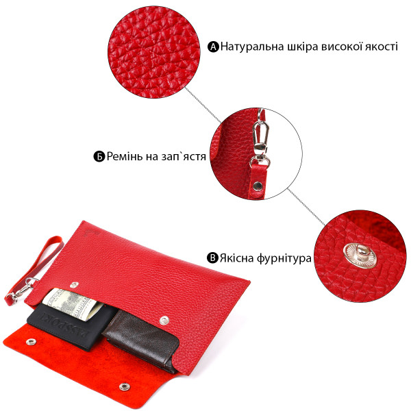 Кожаная женская тревел-косметичка Shvigel 16417 Красный