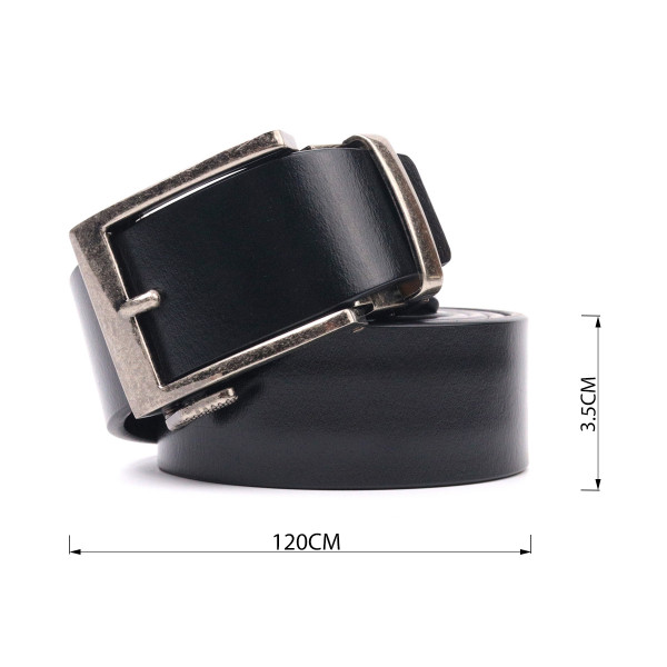 Мужской ремень с интересной автоматической пряжкой Vintage 20379 Черный