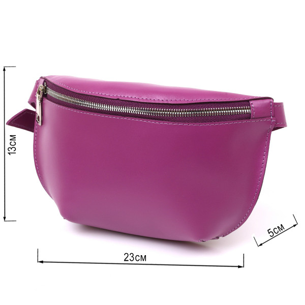 Яркая женская бананка из натуральной кожи Shvigel 16386 Фиолетовый