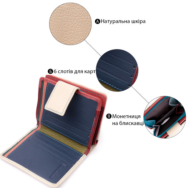 Женский кошелек из натуральной кожи вертикального формата ST Leather 19440 Белый