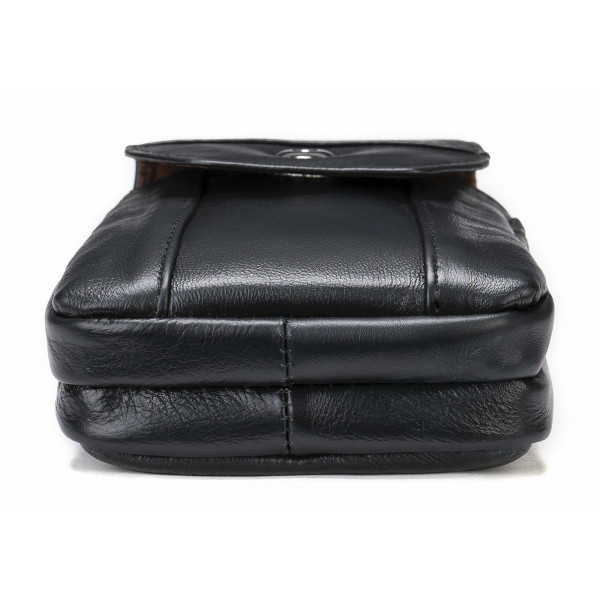 Кожаная сумка на пояс Vintage 20358 Черная