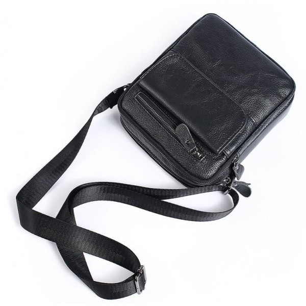 Сумка мужская зернистая Vintage 14704 Черная