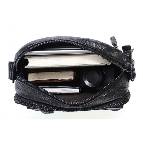 Сумка мужская зернистая Vintage 14704 Черная