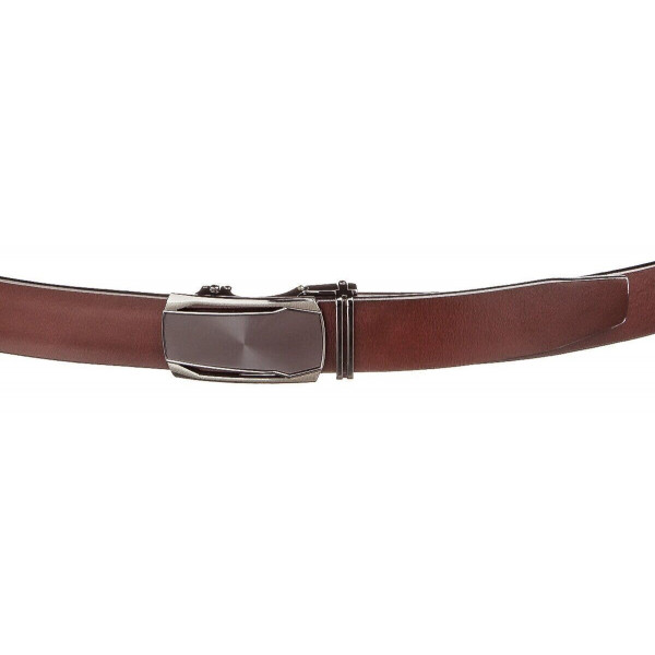 Ремень из натуральной кожи с кожаной вставкой в пряжке Vintage 20216 Коричневый
