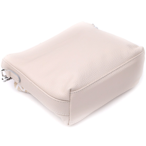 Повседневная плечевая сумка из натуральной кожи Vintage 22915 Белый