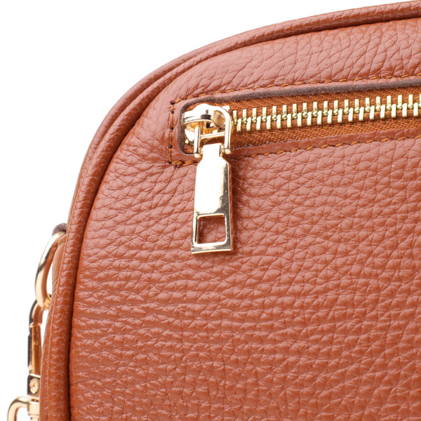 Стеганая сумка для женщин из натуральной кожи Vintage 22899 Рыжий