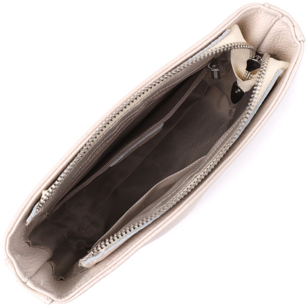 Повседневная плечевая сумка из натуральной кожи Vintage 22915 Белый