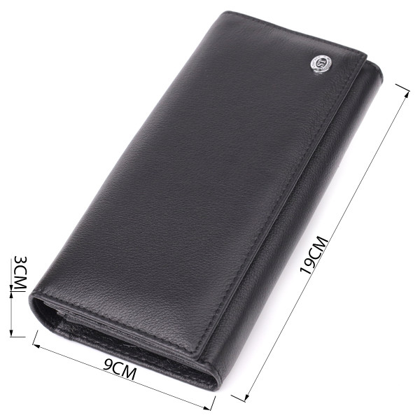 Солидный женский кошелек из натуральной кожи ST Leather 23088 Черный