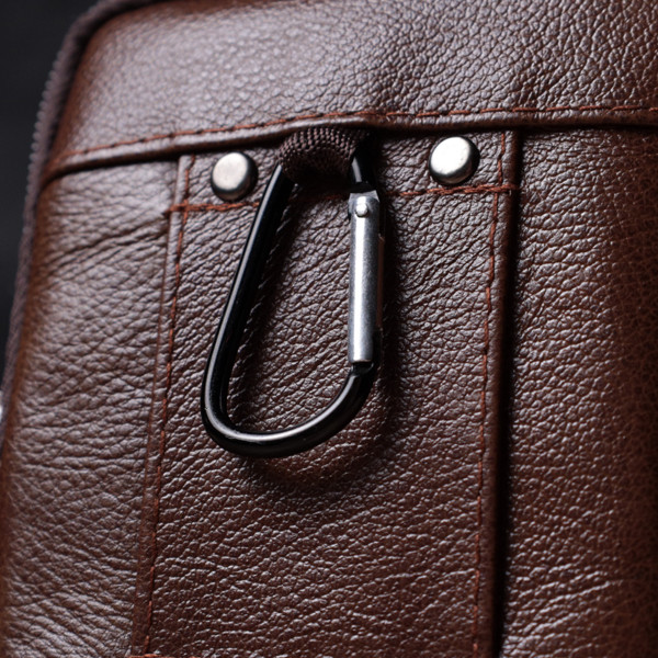 Сумка для мужчин на два отделения из натуральной кожи Vintage 22738 Коричневый