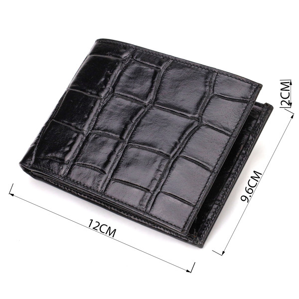 Модный кошелек для мужчин из натуральной кожи с тиснением под крокодила CANPELLINI 21925 Черный