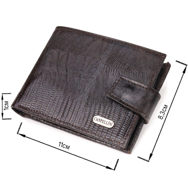 Мужской кошелек из натуральной фактурной кожи CANPELLINI 21512 Коричневый