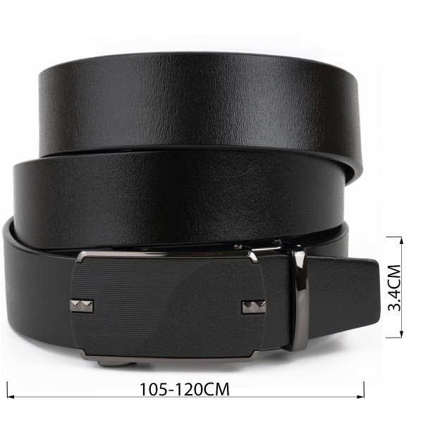 Ремень мужской c матовой черной вставкой на пряжке Vintage 20319 Черный