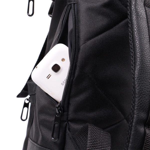 Рюкзак для ноутбука из вставками эко-кожи FABRA 22582 Черный