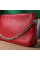 Яркая сумка багет с цепочкой и съемным ремешком из натуральной кожи Shvigel 22836 Красная