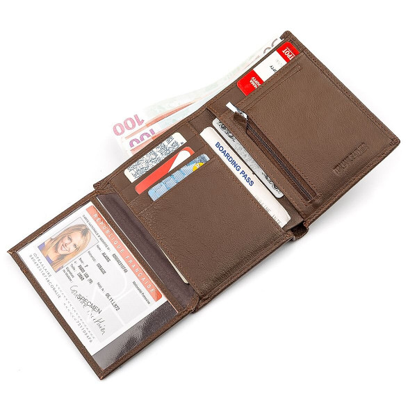 Мужской бумажник ST Leather 18348 (ST-2) сверхпрочный Коричневый