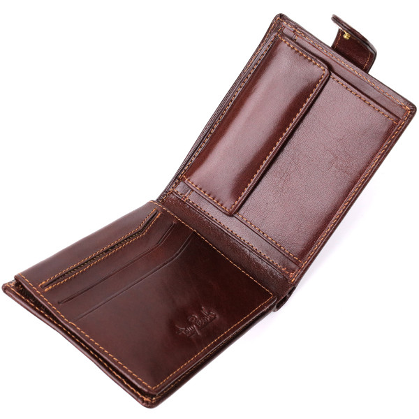 Мужской бумажник из гладкой натуральной кожи Tony Perotti 20852_1 (396A-Q moro) Коричневый