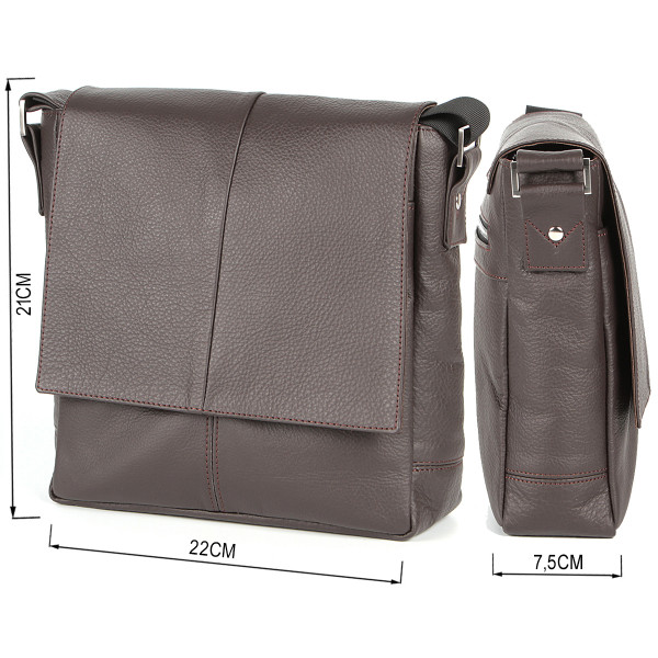 Сумка SHVIGEL 00852 кожаная Коричневая