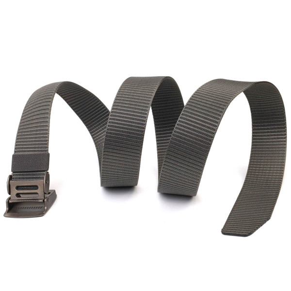 Практичный мужской ремень с металлической пряжкой из текстиля 20597 Vintage Серый