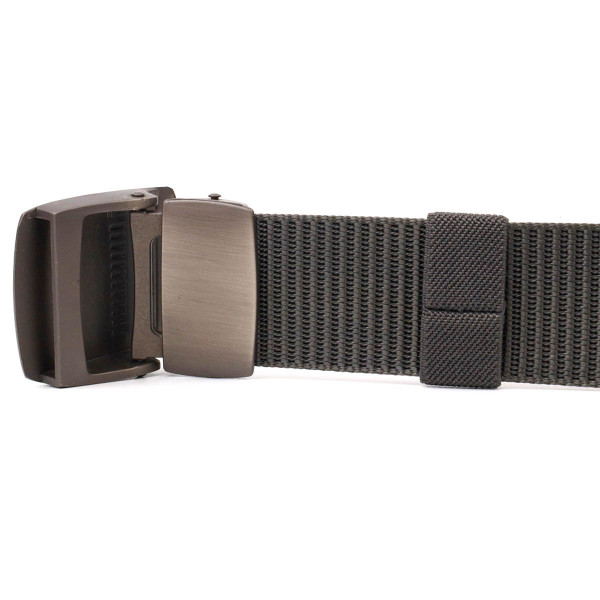 Практичный мужской ремень с металлической пряжкой из текстиля 20597 Vintage Серый