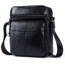 Сумка мужская компактная кожаная Vintage 14909 Черная