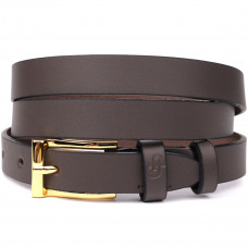 Элегантный узкий кожаный ремень для женщин GRANDE PELLE 22952 Красный