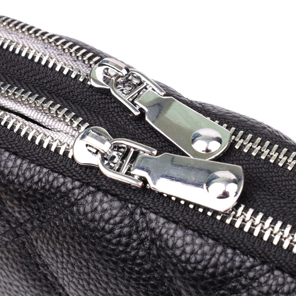 Стильная женская сумка прошитая ромбами из натуральной кожи Vintage 22930 Черный