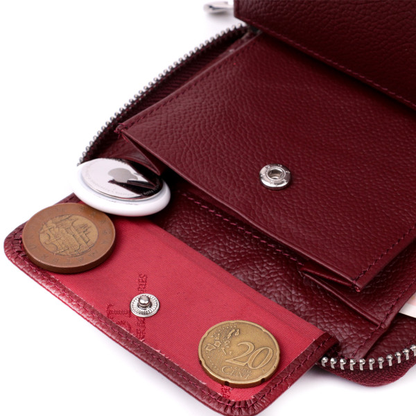 Практичный кошелек для женщин из натуральной кожи ST Leather 22450 Бордовый
