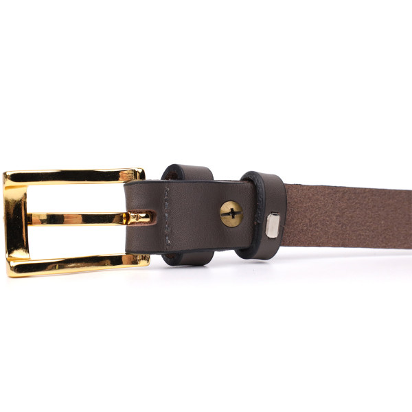 Элегантный узкий кожаный ремень для женщин GRANDE PELLE 22952 Красный