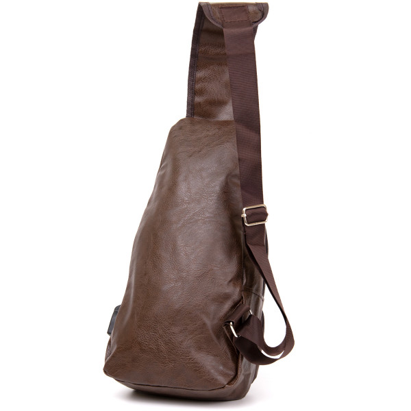 Сумка кросс боди с эмблемой из кожзама Vintage 20569 Коричневая
