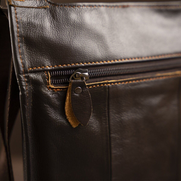 Сумка мужская гладкая Vintage 14742 Коричневая