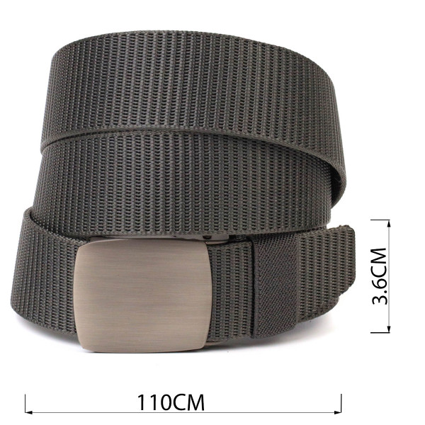 Практичный мужской ремень с металлической пряжкой из текстиля 20597 Vintage Серый