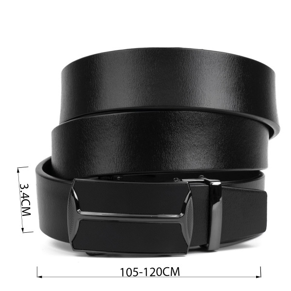 Ремень мужской c затемненным матовым металлом Vintage 20267 Черный