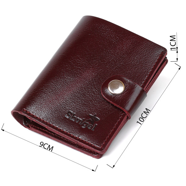 Женское глянцевое кожаное портмоне Shvigel 16484 Бордовый